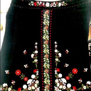 Black embroidered skirt